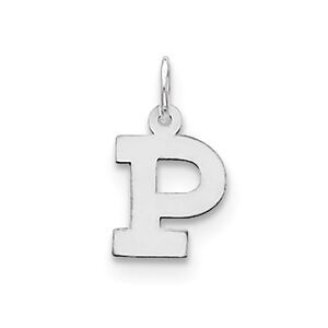 Sterling Silver, Amanda Collection Small Block Style Initial P Pendant